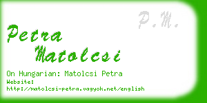 petra matolcsi business card